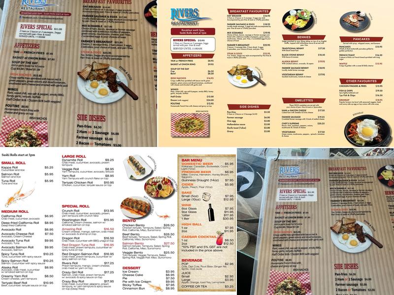 Rivers Restaurant Menu
