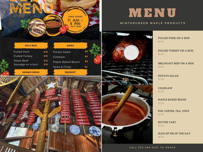 Wintergreen Maple Products Menu
