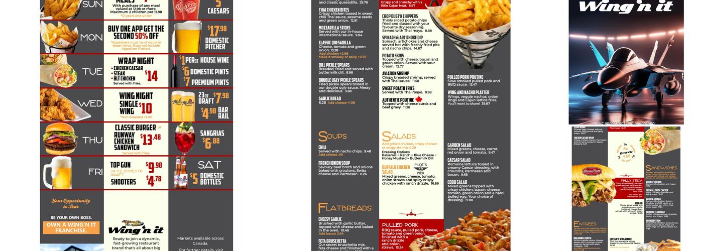 Wing'n It Menu