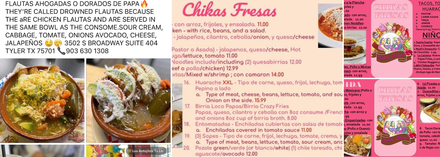 Chikas Fresas Menu