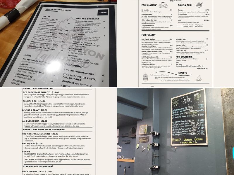 Black Canyon Brewing Menu