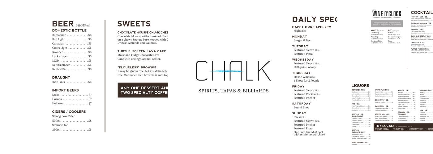 Westerly Restaurant Menu