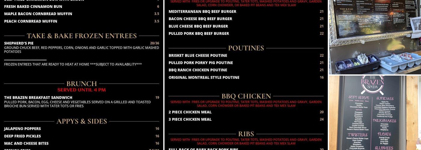 The Brazen Fork Menu