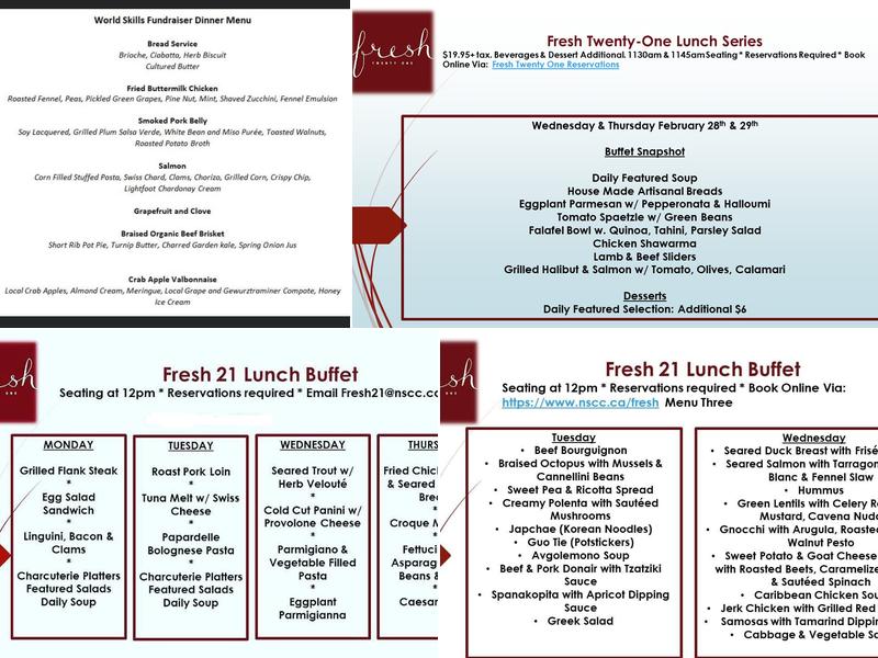 Fresh Twenty One Menu