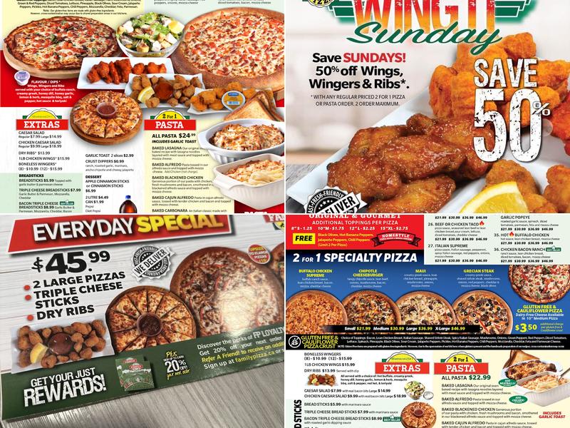 2 for 1 Family Pizza 🍕 Dauphin Menu