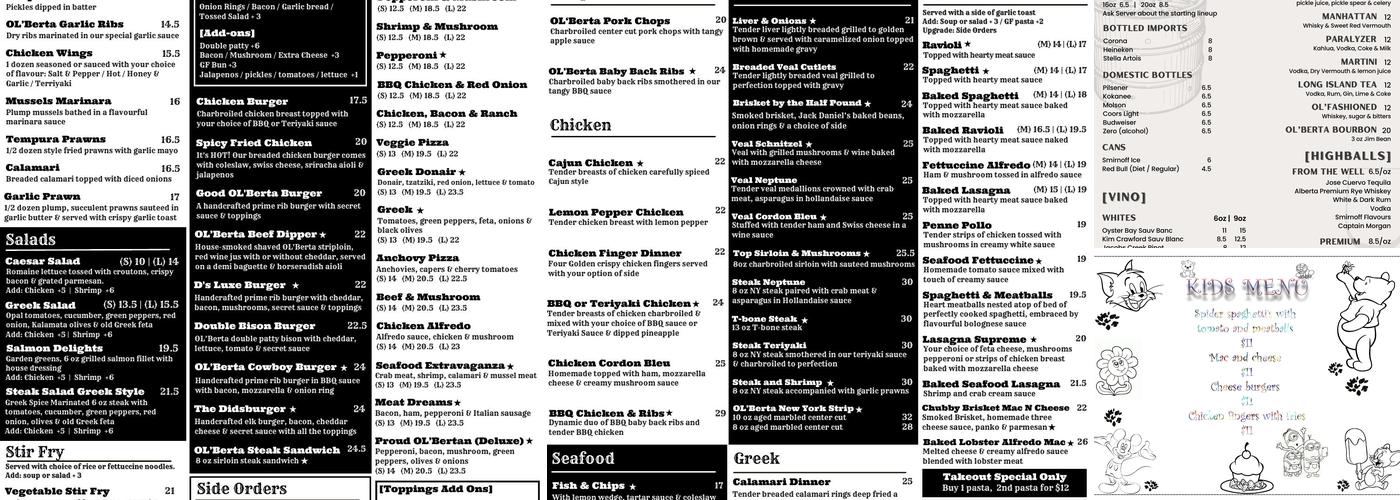 OL'BERTA Menu
