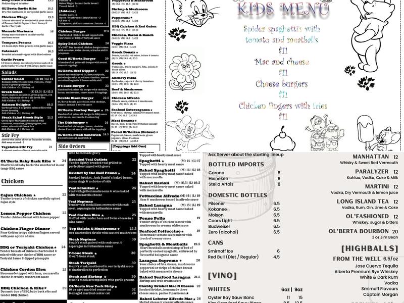 OL'BERTA Menu