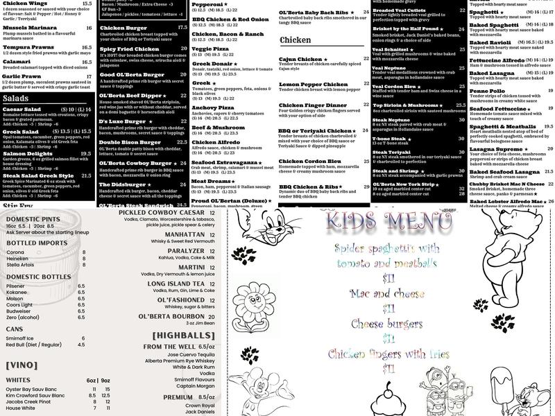 OL'BERTA Menu