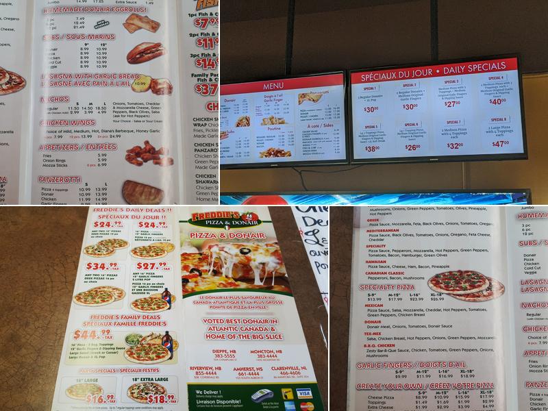 Freddie's Pizza & Donair Menu