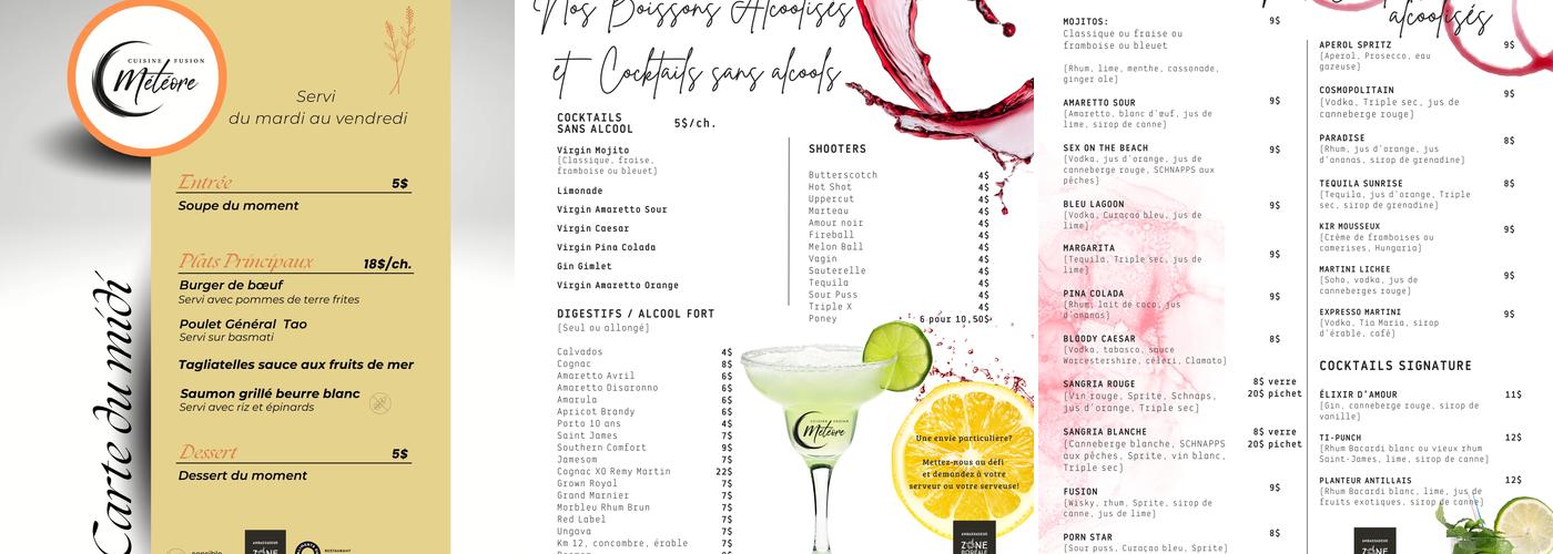 Cuisine Fusion Météore Menu