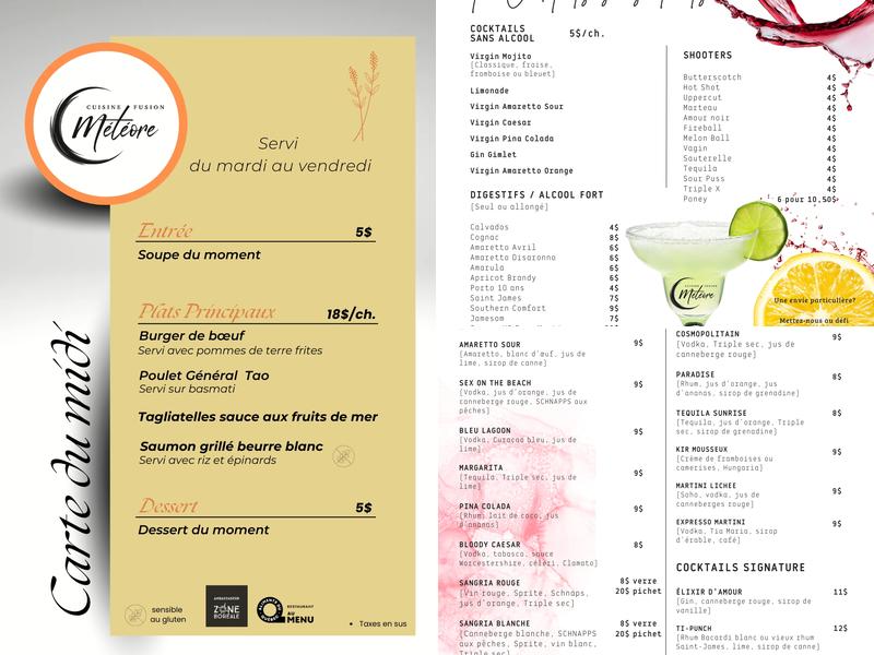 Cuisine Fusion Météore Menu