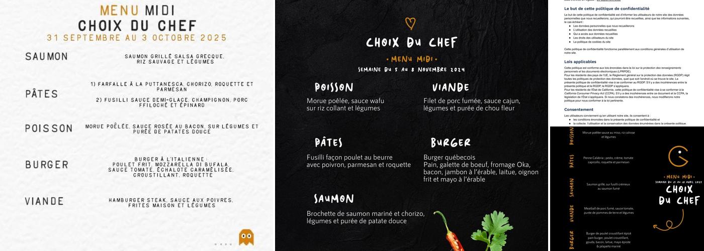 Les Garnements Menu