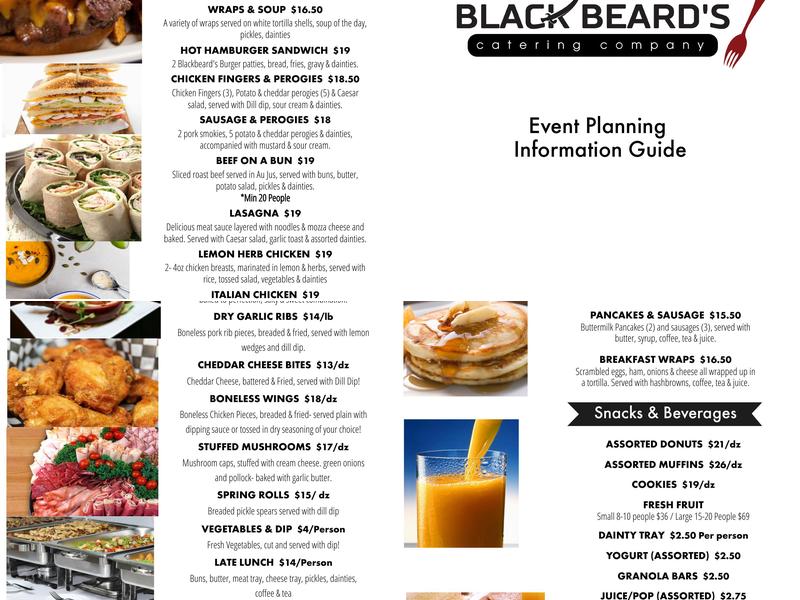 Black Beard's Restaurant Menu