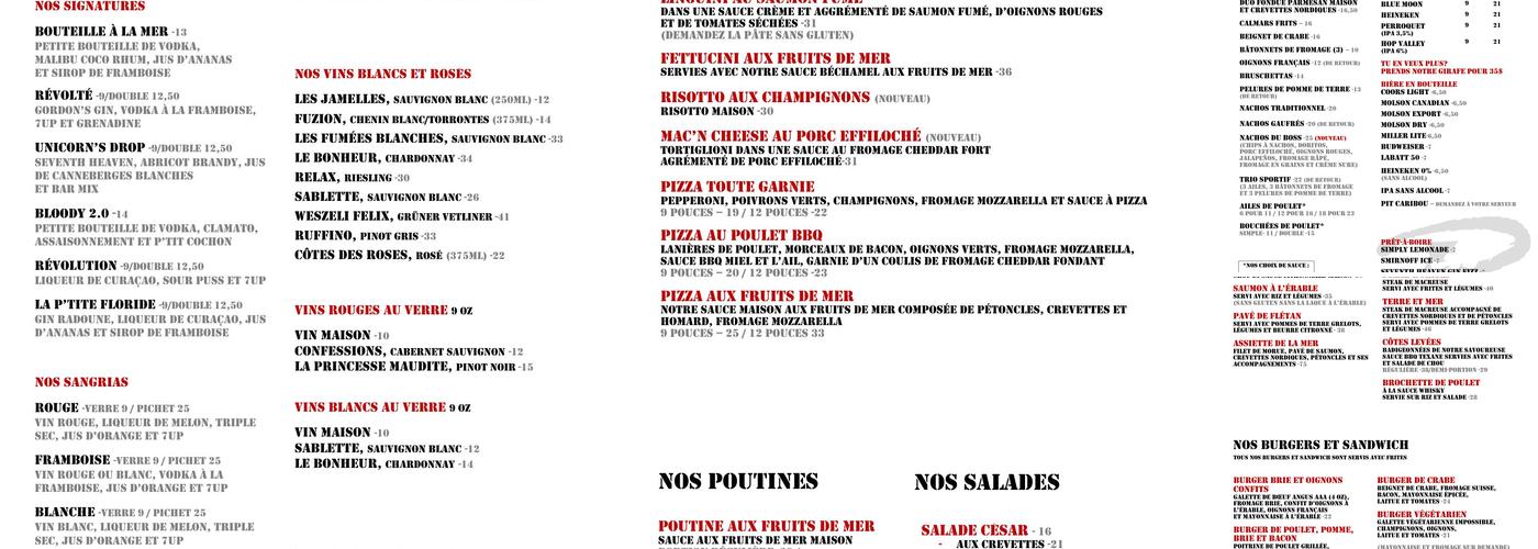Resto-Pub La Révolte Menu