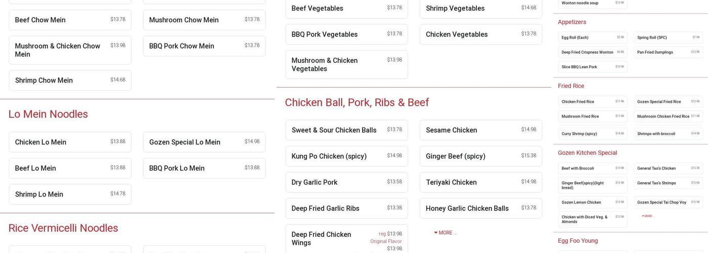 Gozen Kitchen Menu