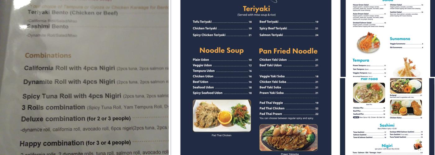 Sushi Ocean Dream Menu