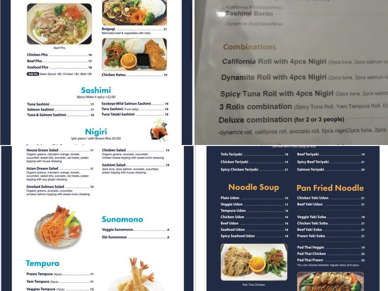 Sushi Ocean Dream Menu