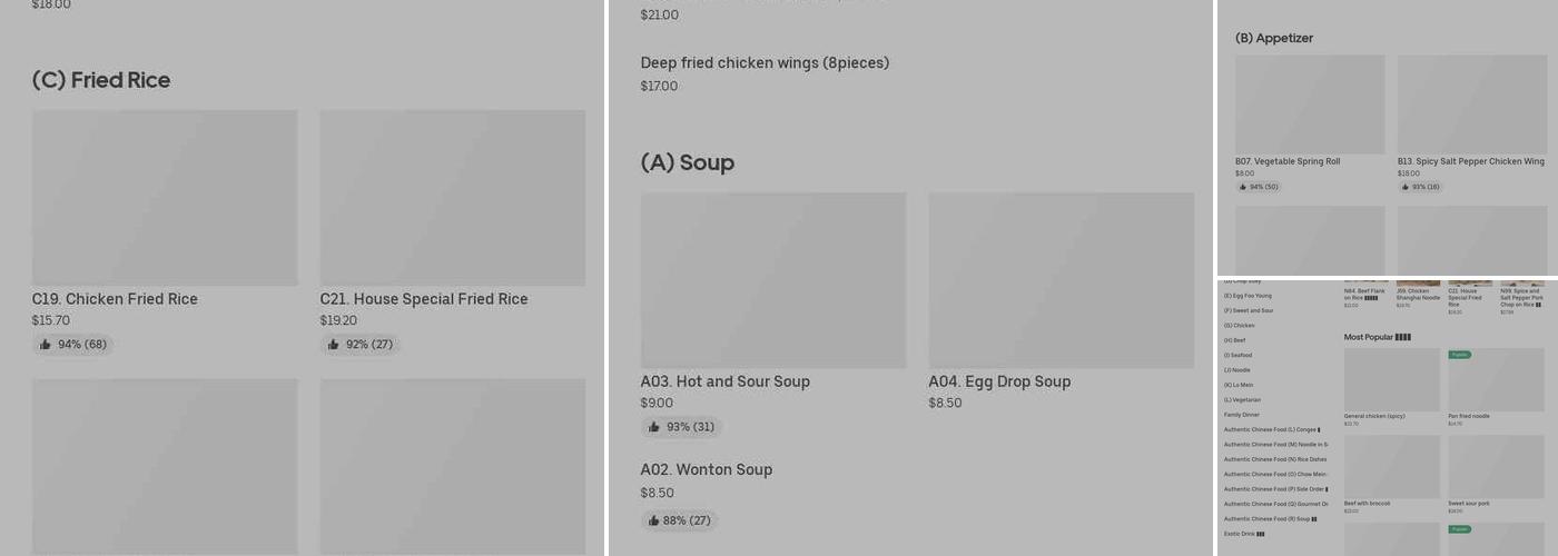 South China Chinese food Menu