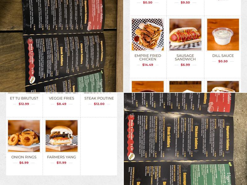 Empire Burger Menu