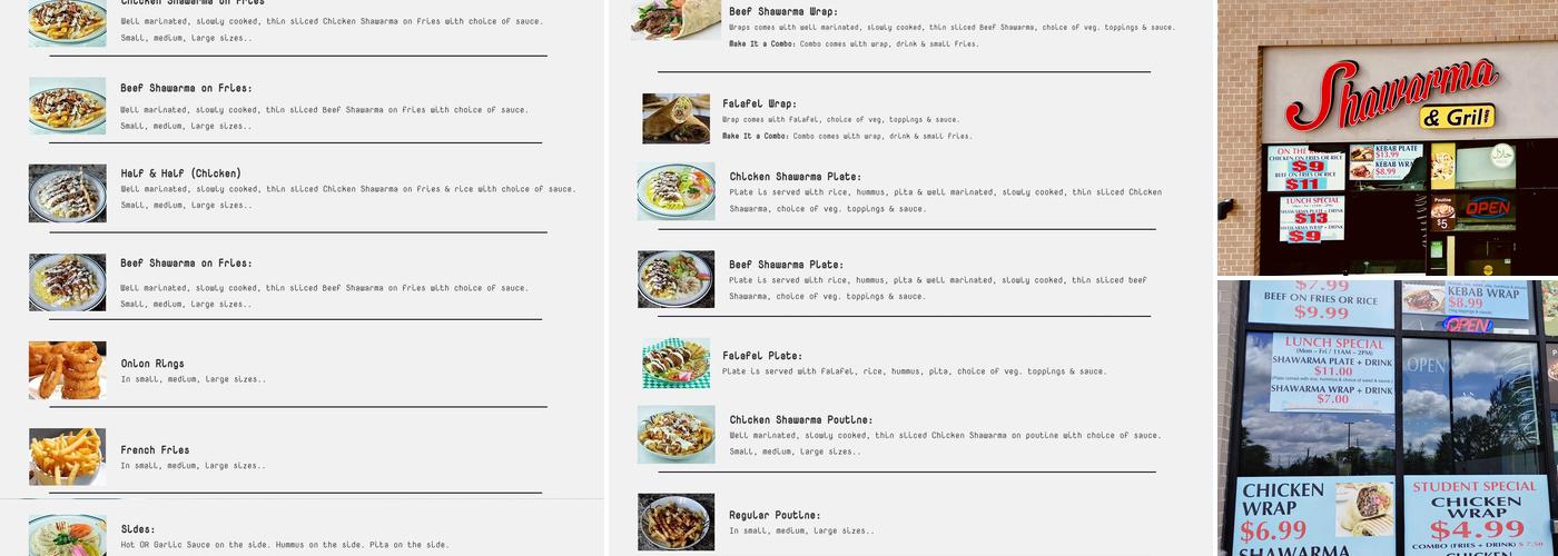 Shawarma & Grill Menu