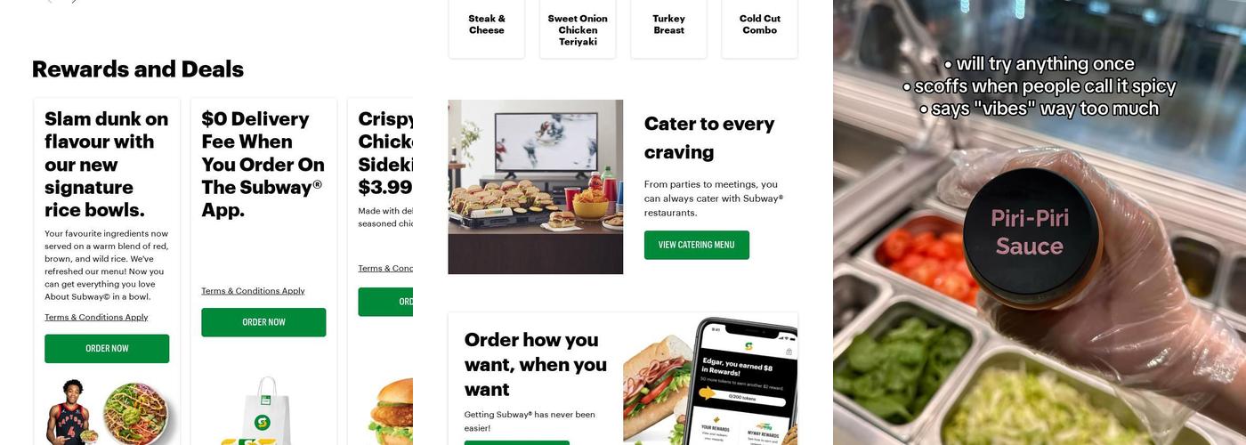 Subway Menu