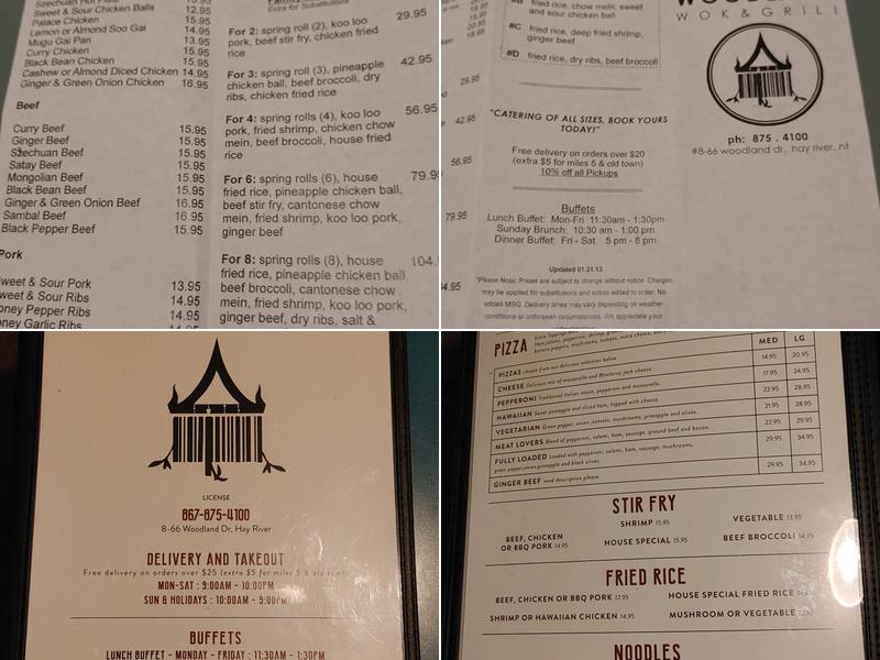 Woodland Wok & Grill Menu