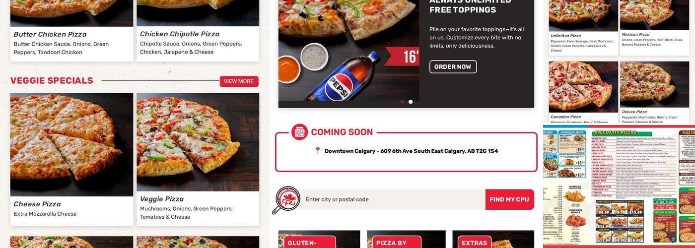 Canadian Pizza Unlimited & Shawarma High River Menu