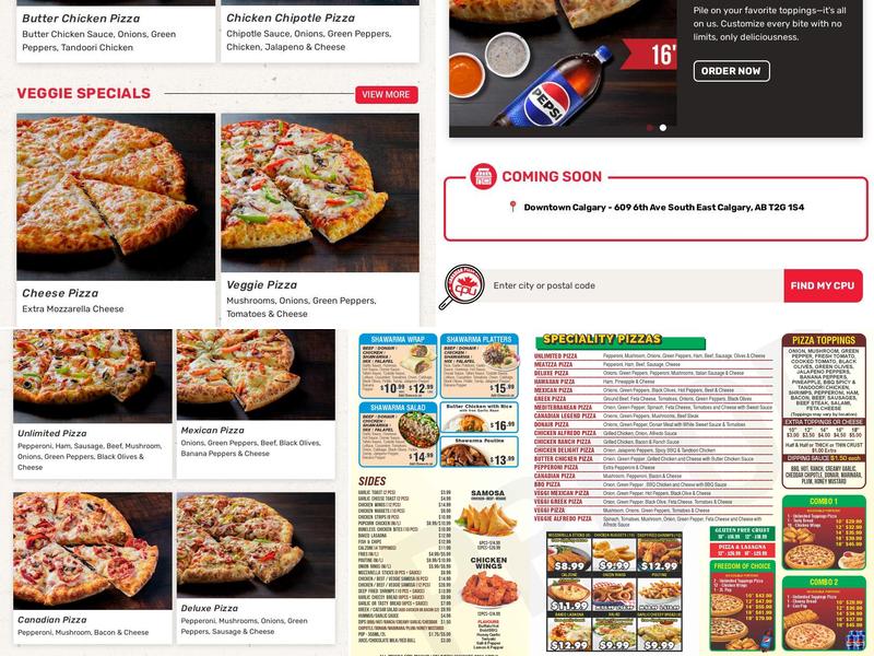 Canadian Pizza Unlimited & Shawarma High River Menu
