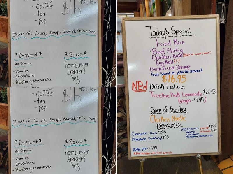 Treeline Dining Room Menu