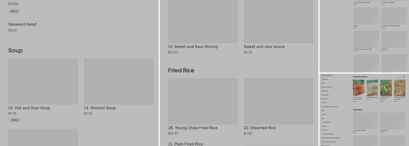 J & Y Panda Menu