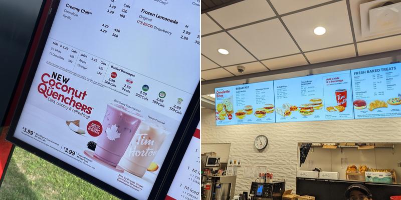 Tim Hortons Menu
