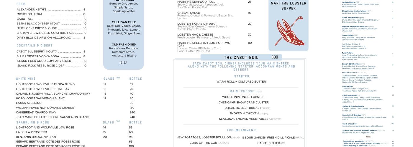 Whit's Public House Menu