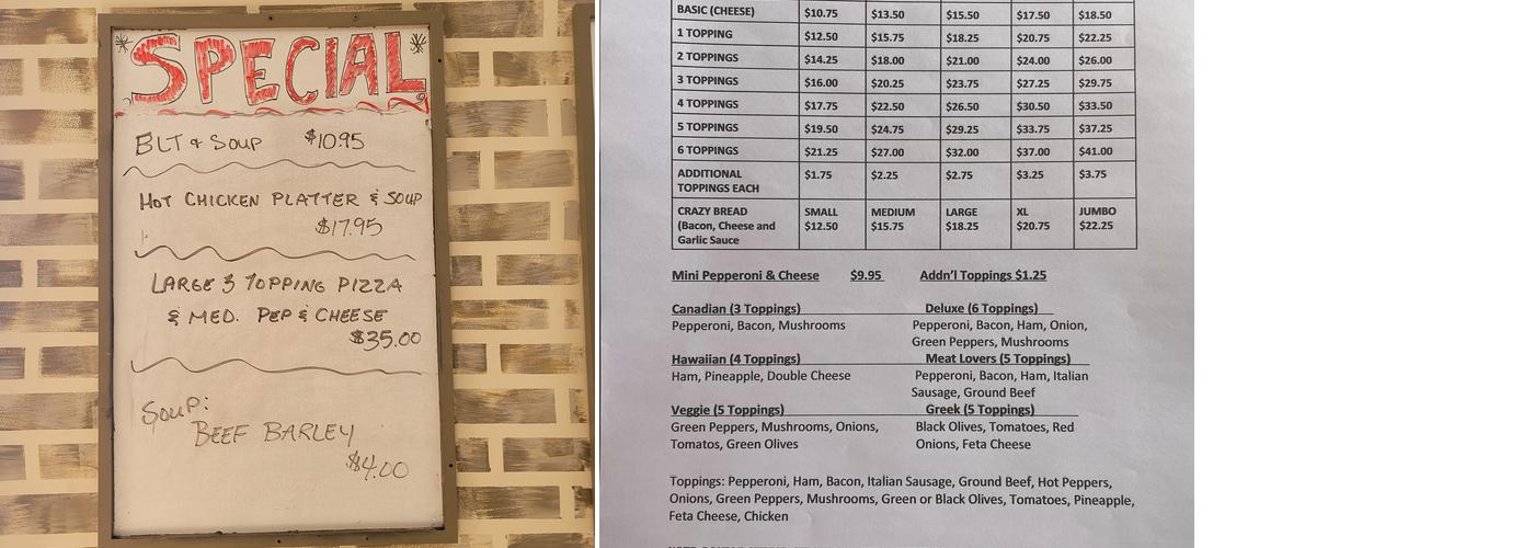 The Imperial Restaurant Menu