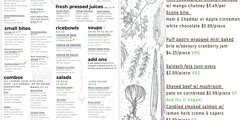 Taste Kitchen Inc Menu