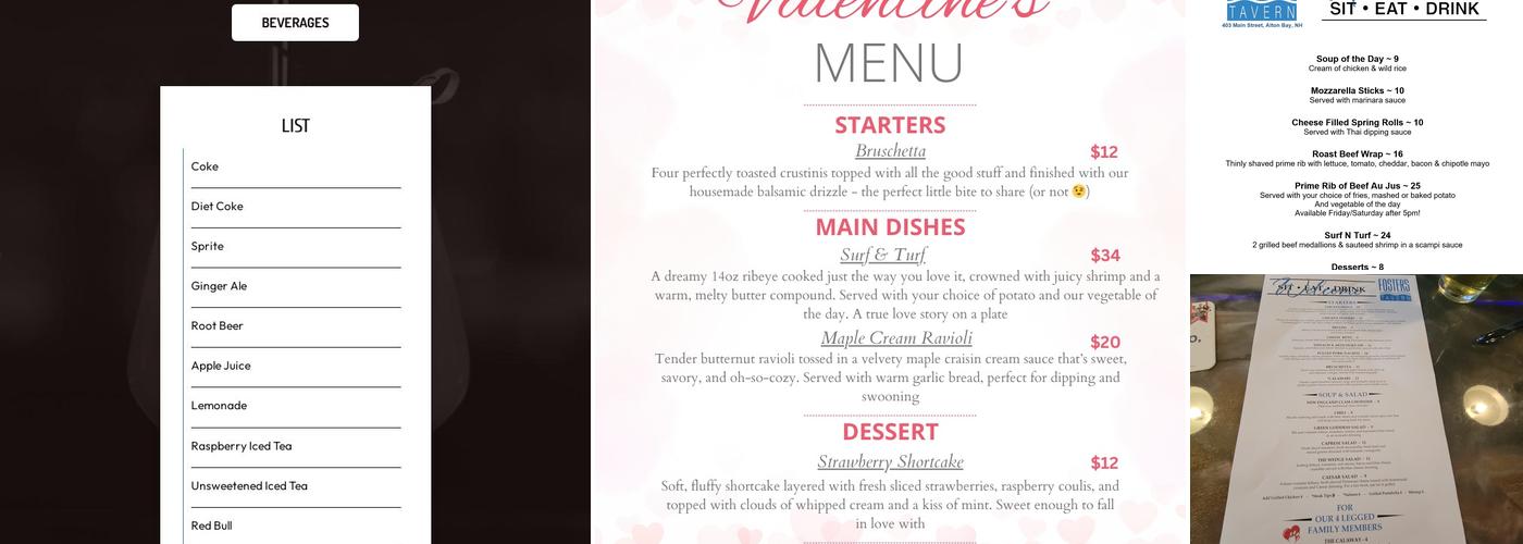 Foster’s Tavern Menu