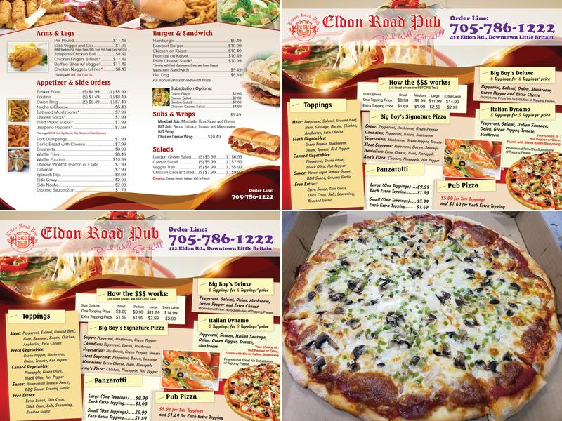 Big Boy's Pizza Menu