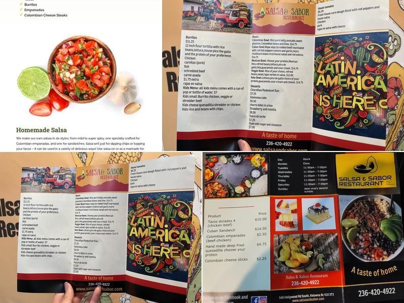 Salsa & Sabor Menu