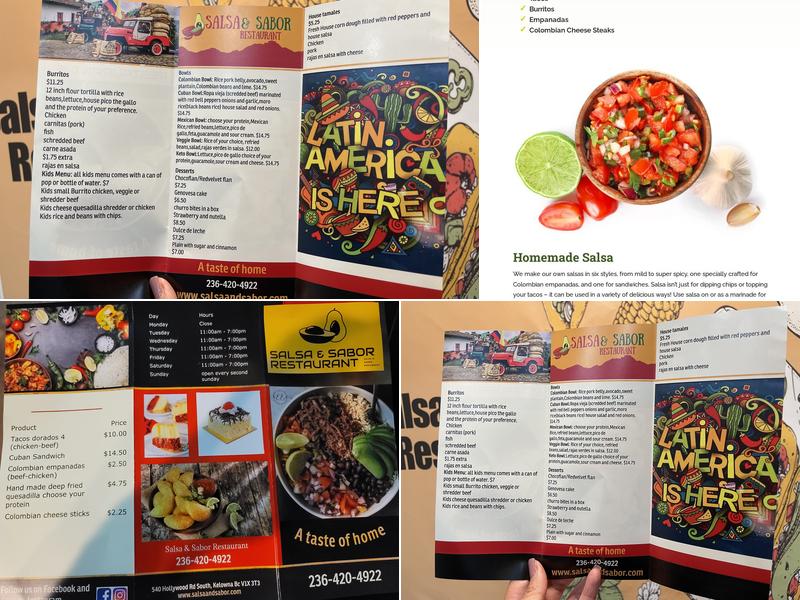 Salsa & Sabor Menu