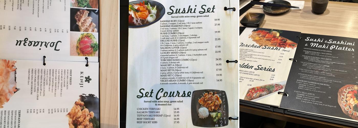Kenji Japanese Restaurant Menu
