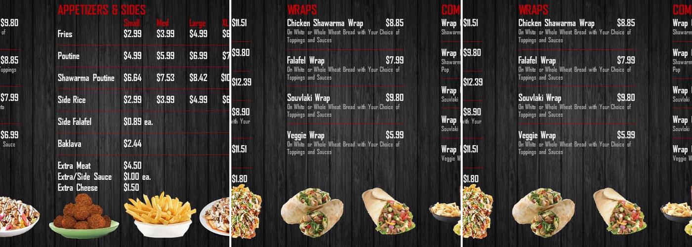 Double Taste Shawarma Menu