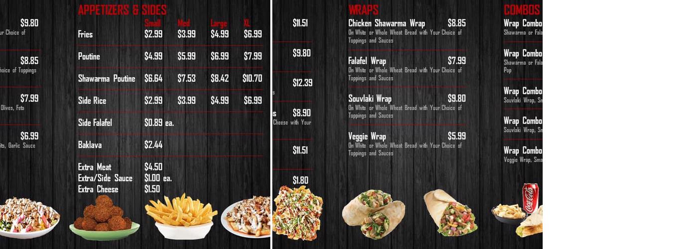 Double Taste Shawarma Menu