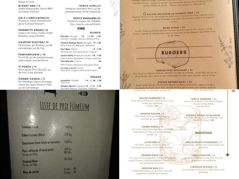Resto-Bar du Camp de Base Menu