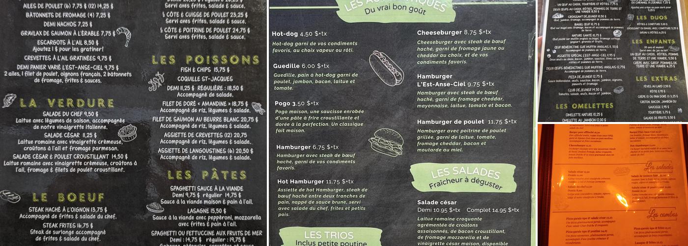 Restaurant L' Est Anse Ciel Menu