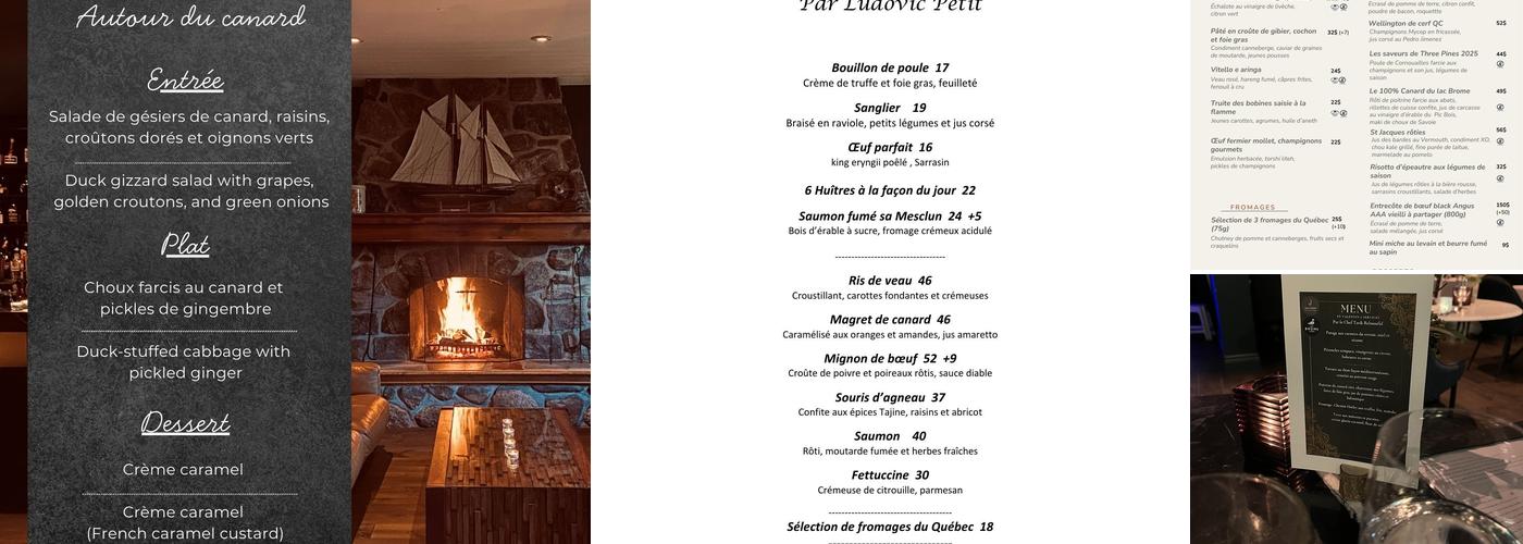 Alizé le restaurant Menu