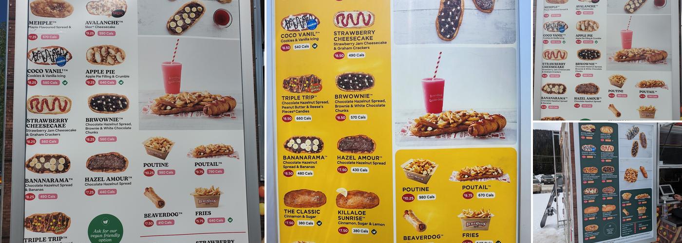 BeaverTails Okanagan Menu