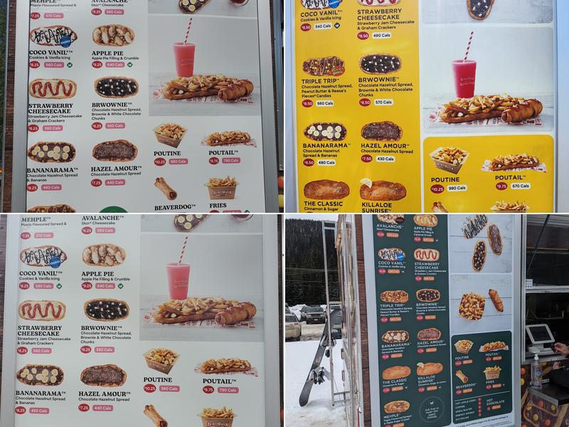 BeaverTails Okanagan Menu