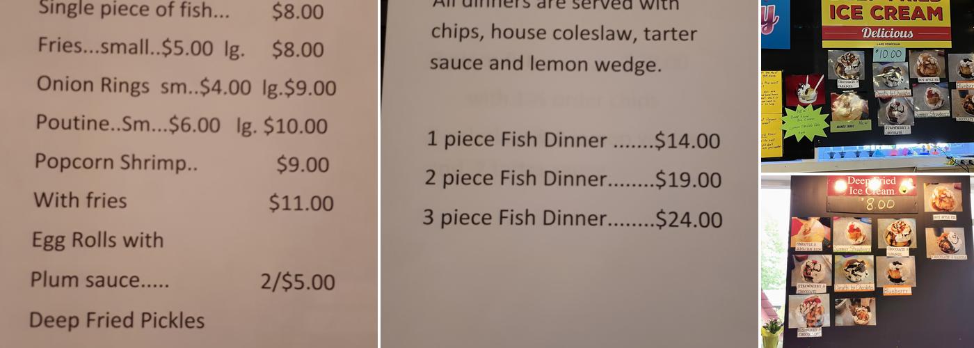Deep Fried Ice Cream Menu