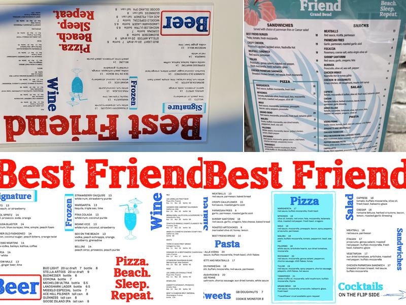 Best Friend Pizza Menu