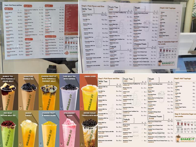 SHAKE IT Bubble Tea (Langford) Menu