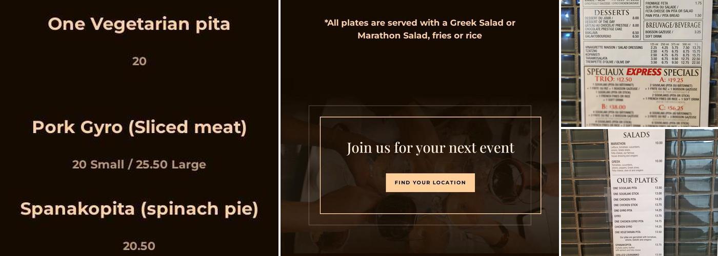 EXPRESS MARATHON Menu